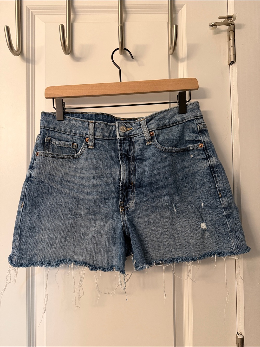 Old Navy Light Blue Frayed Hem Denim Shorts